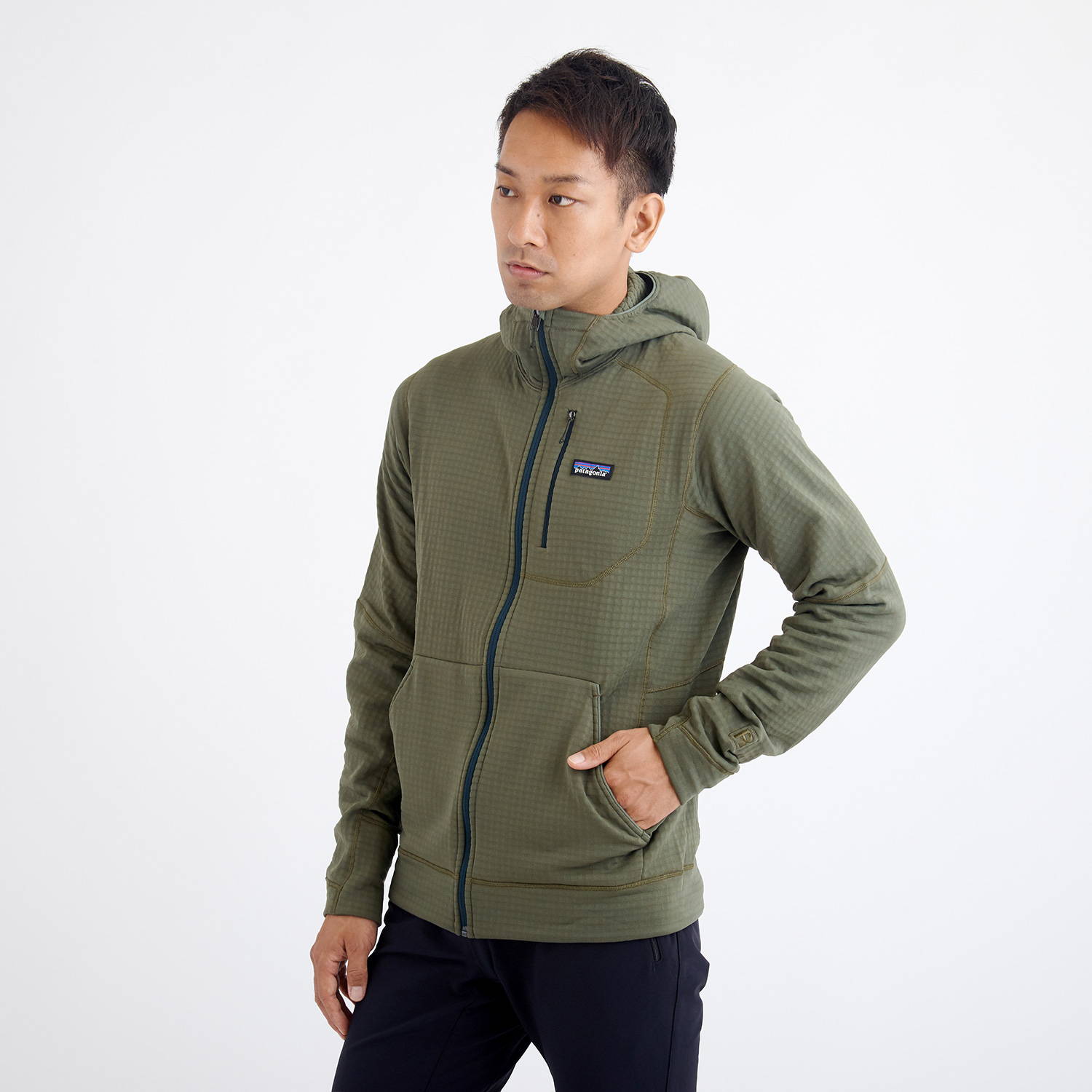 patagonia（パタゴニア）/R1フルジップフーディ/カーキ/MENS