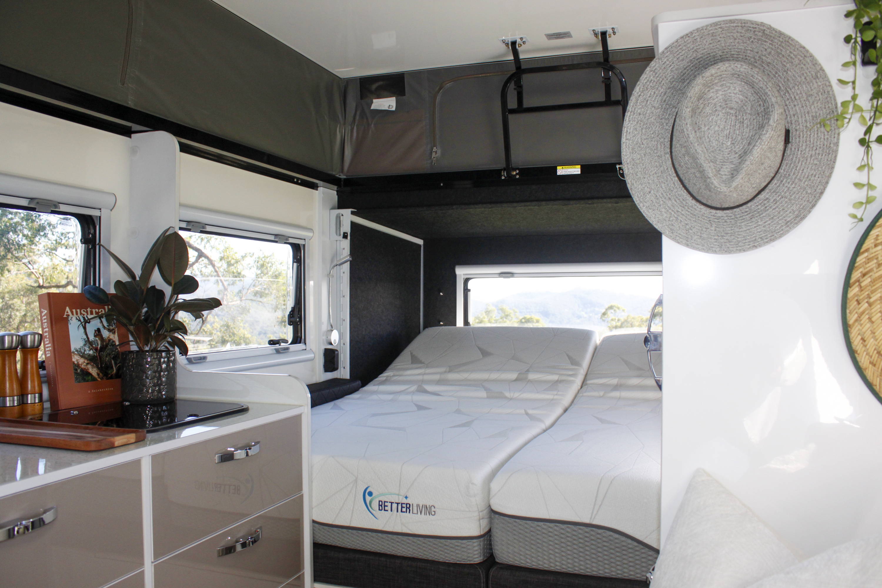 travel in style with comfortable adjustable beds in your caravan