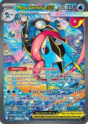 pokemon chaos rising card list Mega Greninja EX Pokémon card with abilities and attack details.