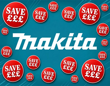 Makita logo surrounded by red 