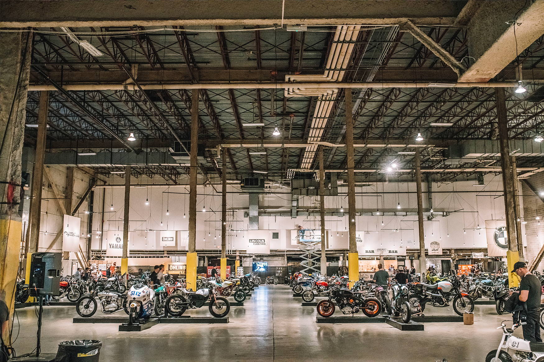 A photo of the Austin American-Statesman with motorcycles for the Handbuilt Motorcycle Show
