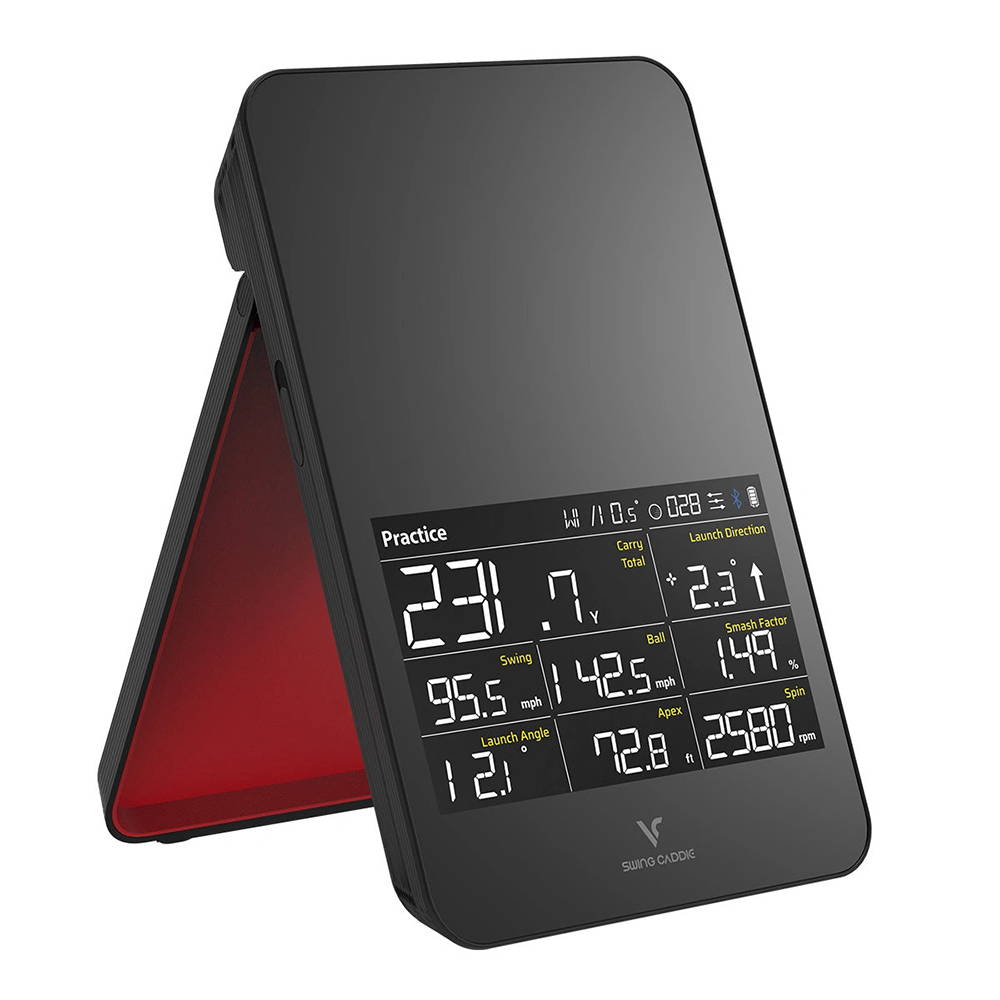 The Swing Caddie SC4 golf launch monitor with simulation