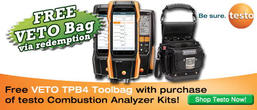 FREE GIFT with purchase of testo combustion analyzer kit