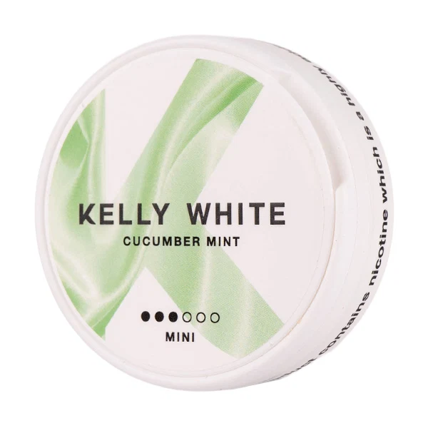 Container of Kelly White Cucumber Mint product, labeled as 