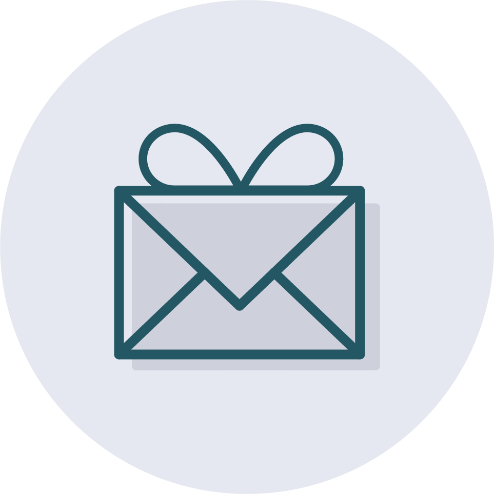 Icon of a personalized note.