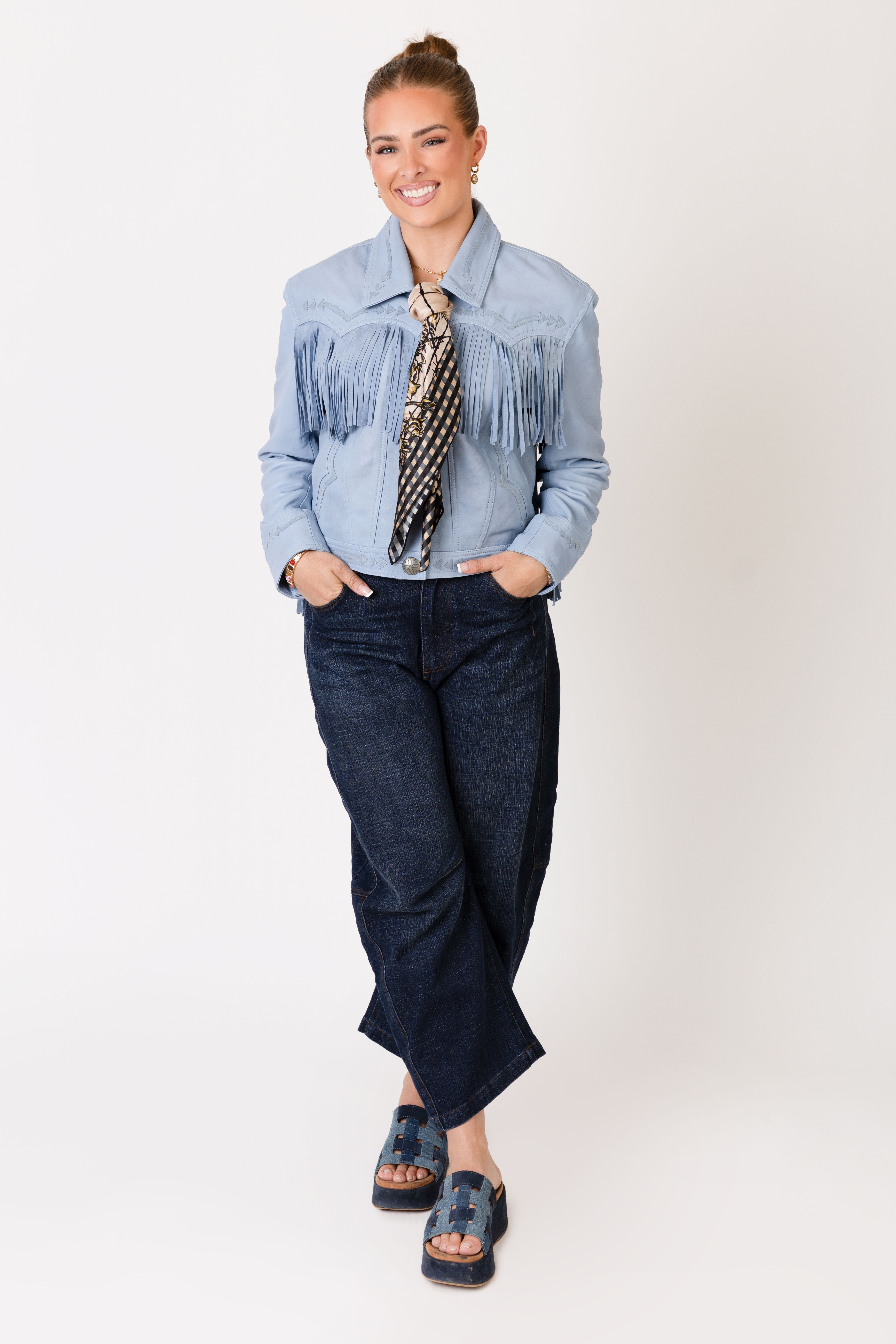KENNADEE RIGGS: Wellhead Blues Jacket, Boone Barrel Pant, Collection Scarf