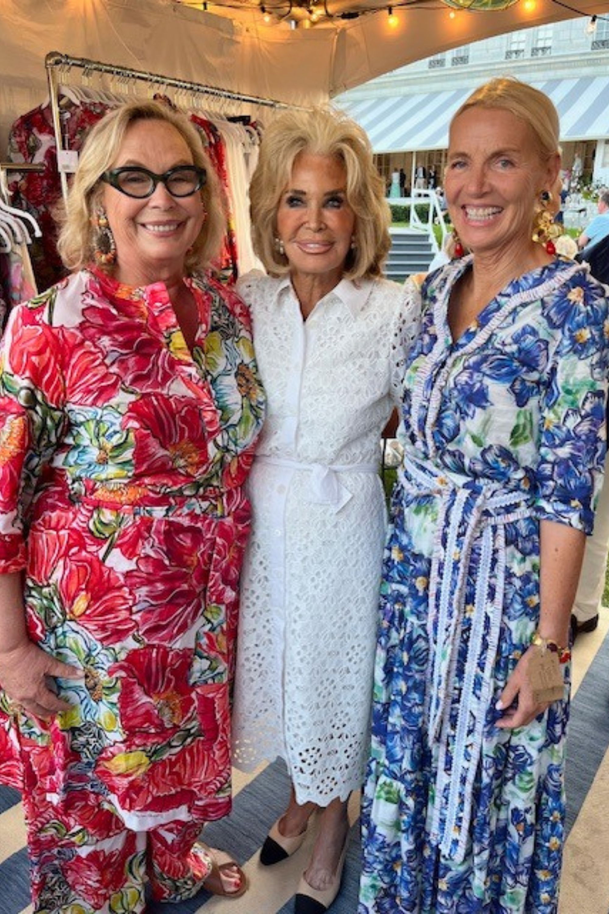 Ala Isham and Suebelle from Palm Beach at the Newport Flower Show 2025 in Rhode Island at the Breakers Mansion