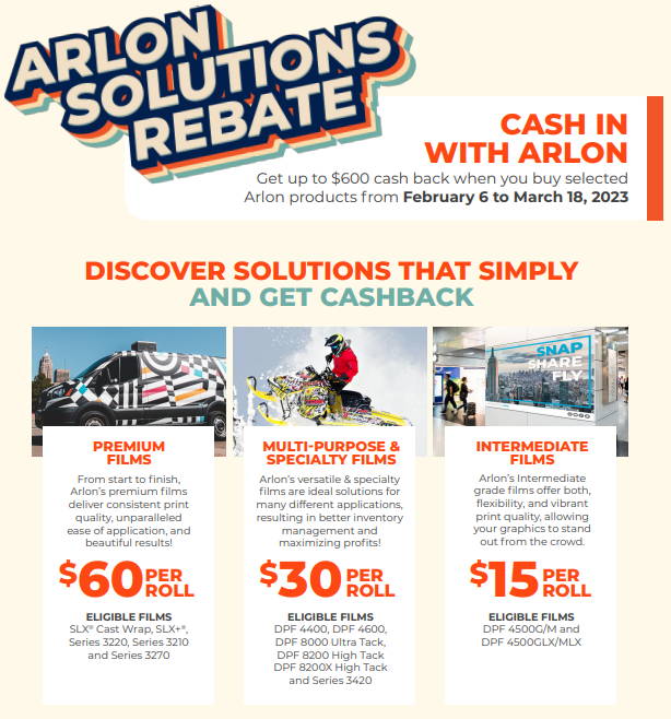 Arlon Solutions Rebate Program Grant Graphics