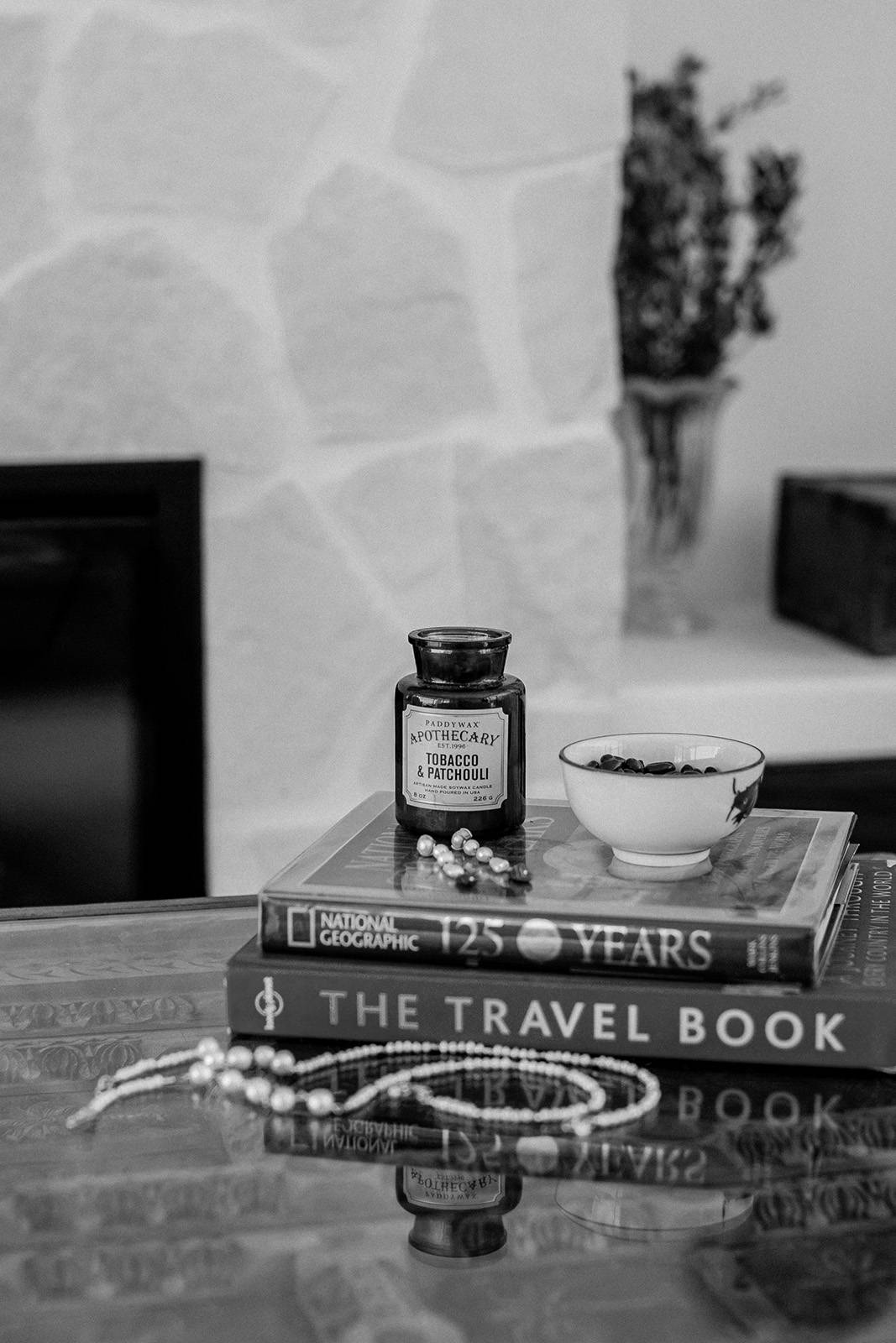 travel books on a table
