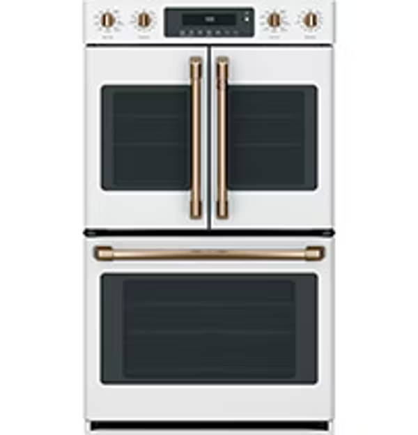 Matte White French Door Double Wall Oven