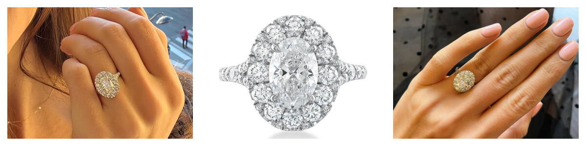 split shank oval halo engagement ring