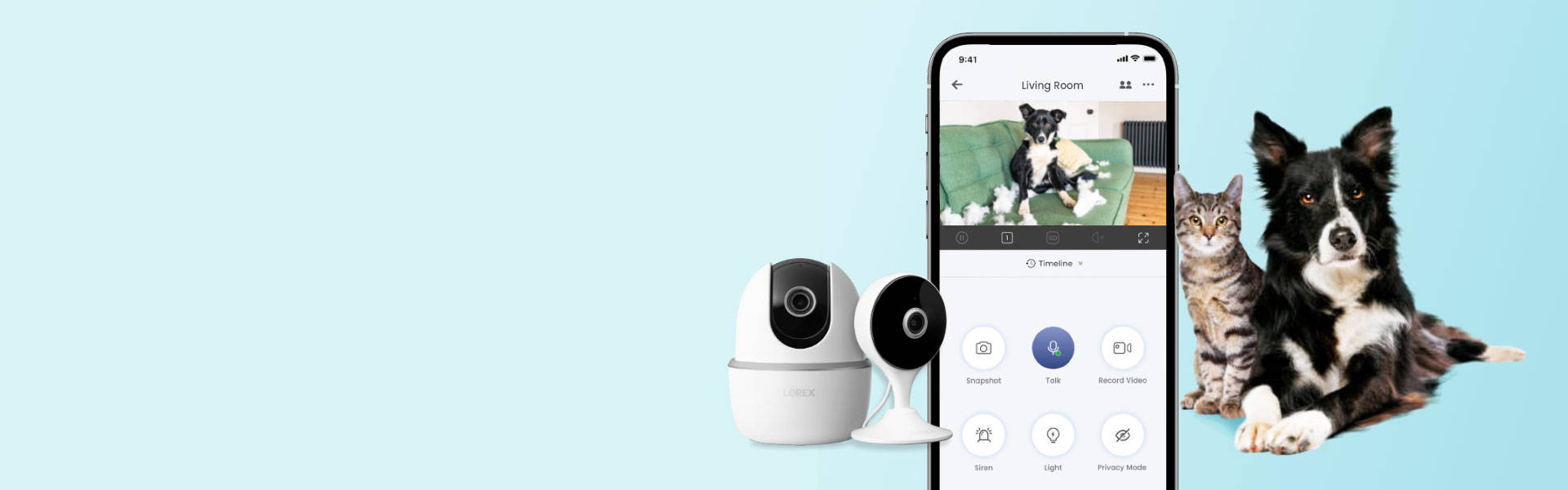 Solutions de surveillance pour animaux de compagnie Lorex - Caméras Wi-Fi intérieures
