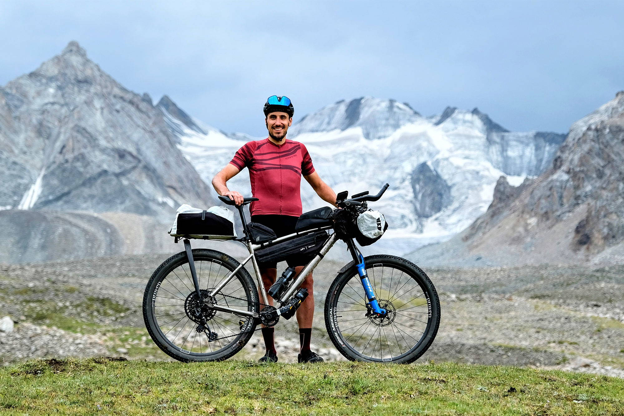 Manu posing with his bike