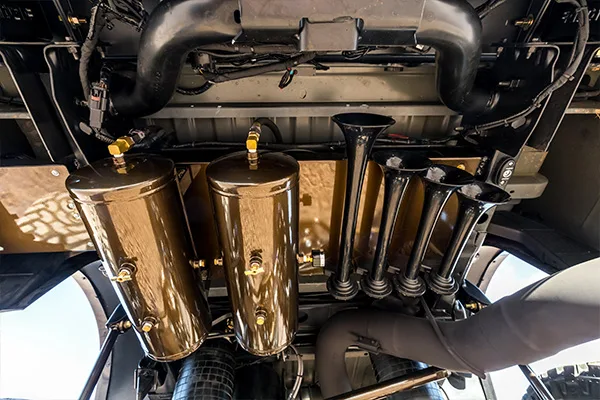 Completed Shocker XL train horn setup on Corey's 2017 Dodge Ram 2500