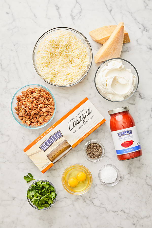 Ingredients for sheet pan lasagna