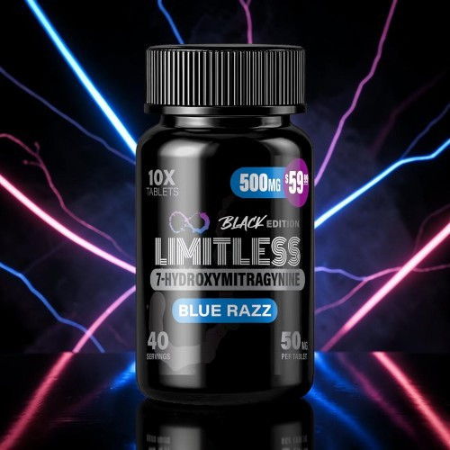 Black supplement bottle with 