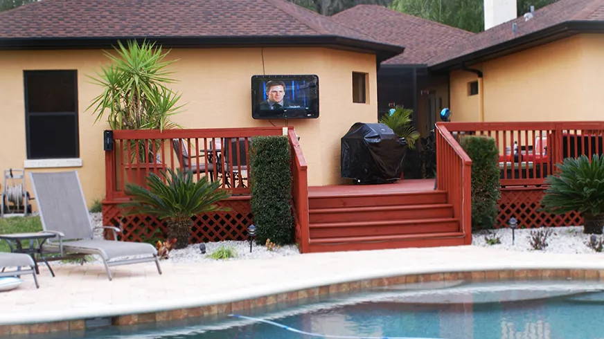 The TV Shield residential outdoor TV enclosure and cover