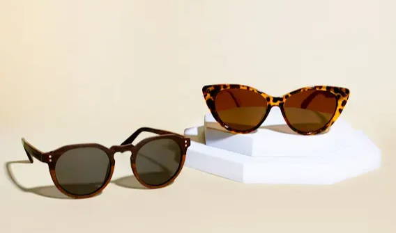 Round affordable wooden sunglasses and cat-eye affordable wooden sunglasses 