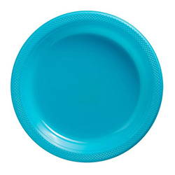 Image of caribbean blue plates. Shop all caribbean blue party supplies.
