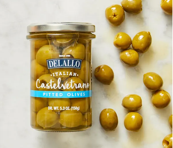 Product image of DeLallo Castelvetrano olives in a jar