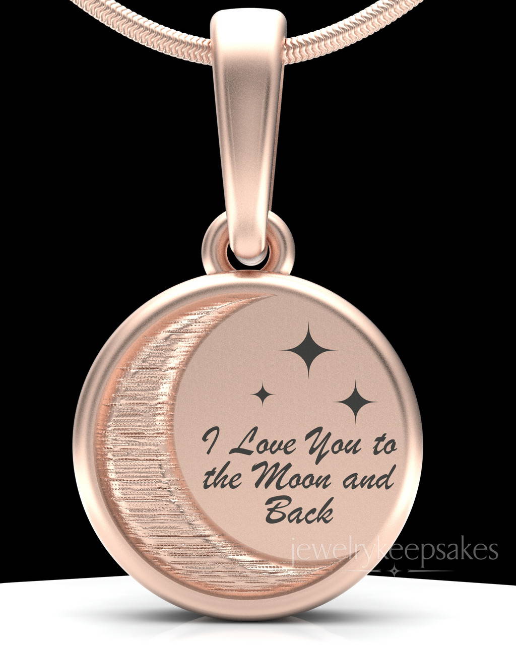 Rose Gold Plated Moon and Back Permanently Sealed Jewelry
