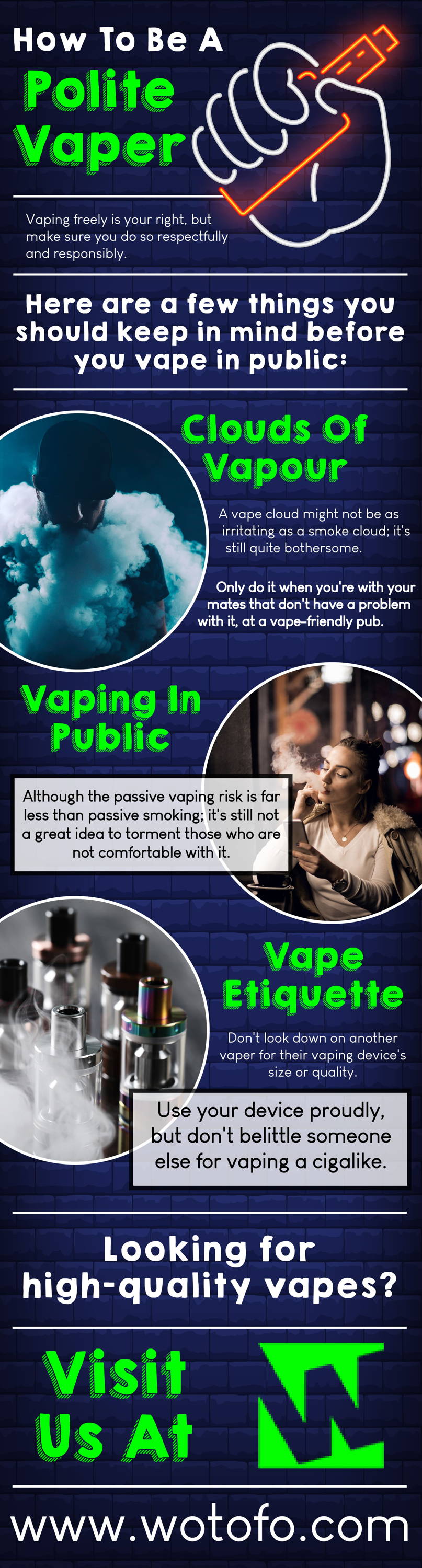 how to be a polite vaper infographic