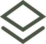 Minimalist geometric logo with a diamond shape above two horizontal lines.