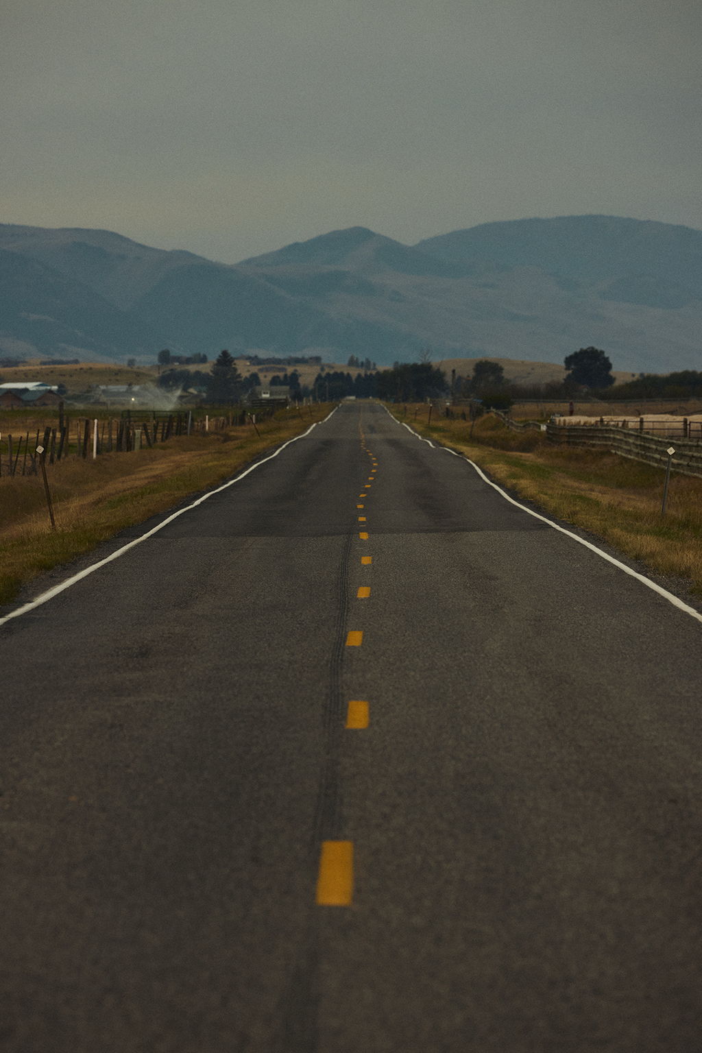 An open paved road outside of Emigrant, Montana