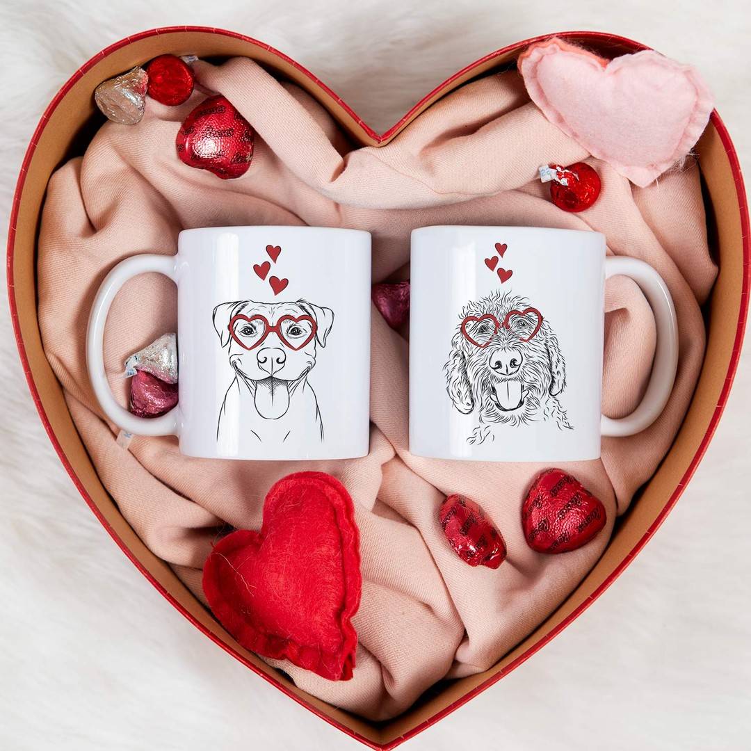 Valentine Mugs of cute pups