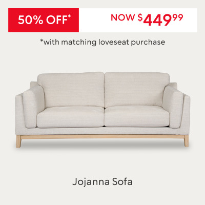 50% off Jojanna Sofa​ was $899.99 now $449.99 when you buy the matching loveseat