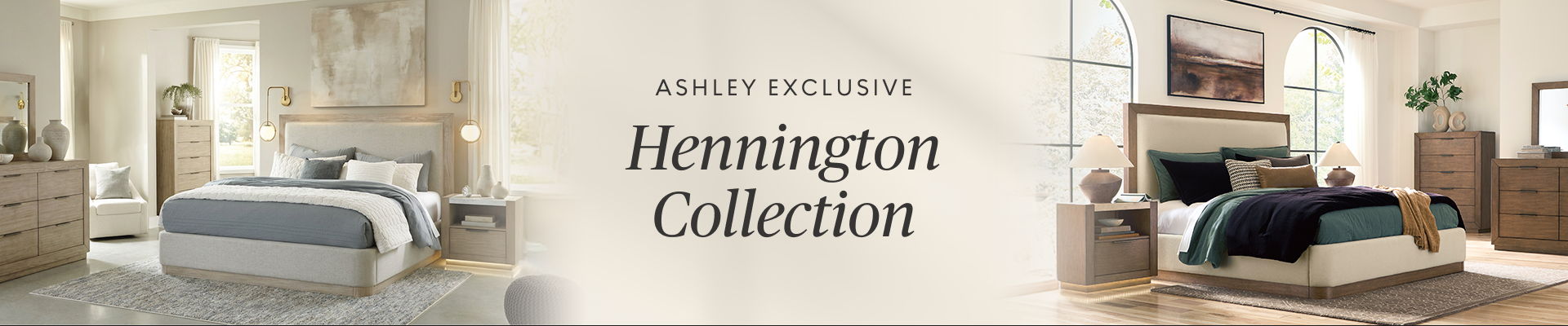 Stylish bedroom setups featuring the Hemington Collection.