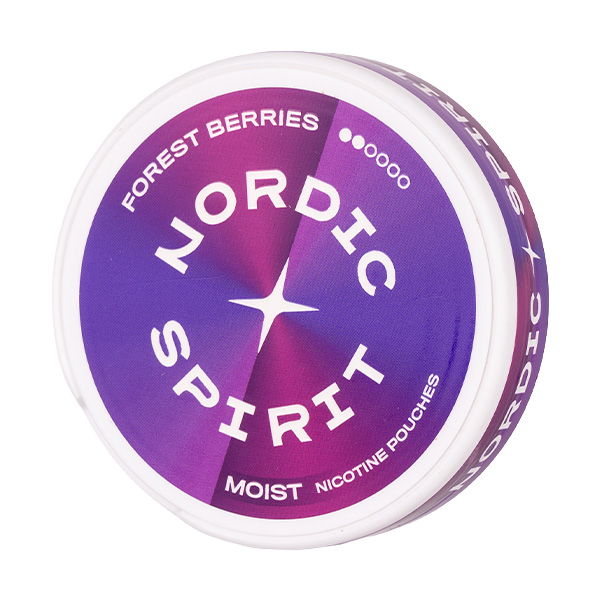 Nordic Spirit moist nicotine pouches in Forest Berries flavor.