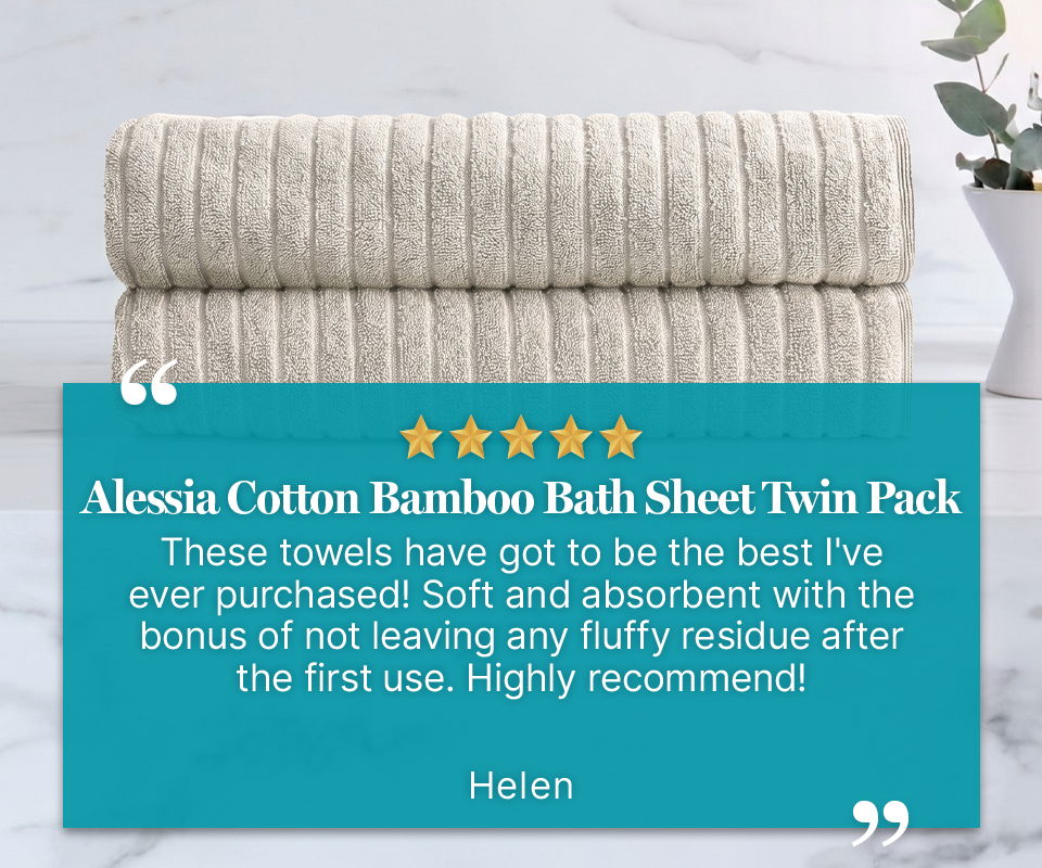 Alessia Cotton Bamboo Bath Sheet Twin Pack review