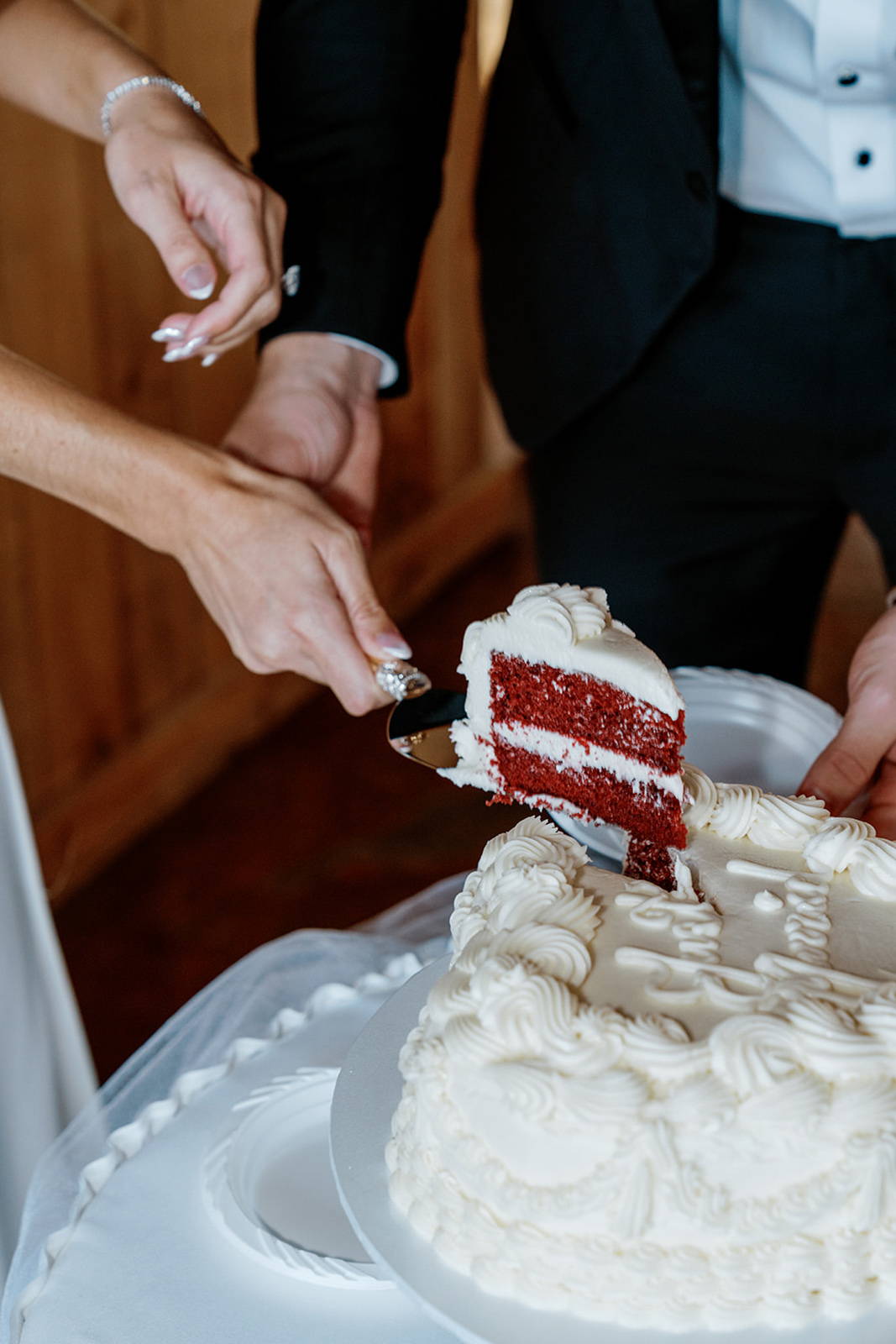 Red velvet wedding cake