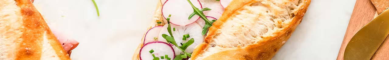 radish and butter baguette sandwich