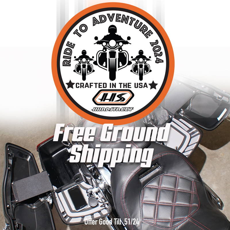 Ride to adventure 2024. Crafted in the USA. Free Shipping. limited Time