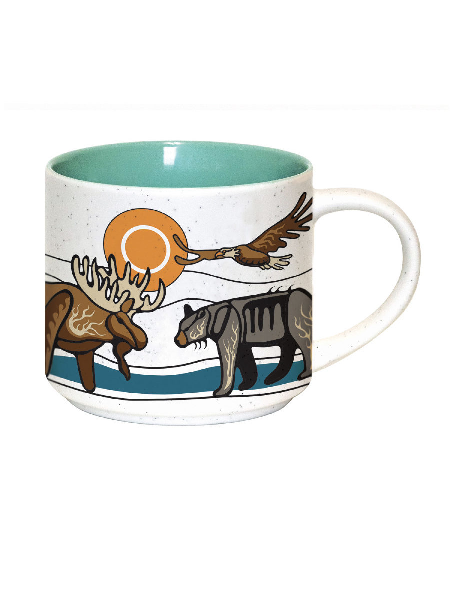 All My Relatives 16oz Ceramic Mug by Storm Angeconeb, Lac Seul First Nation, Ojibwe