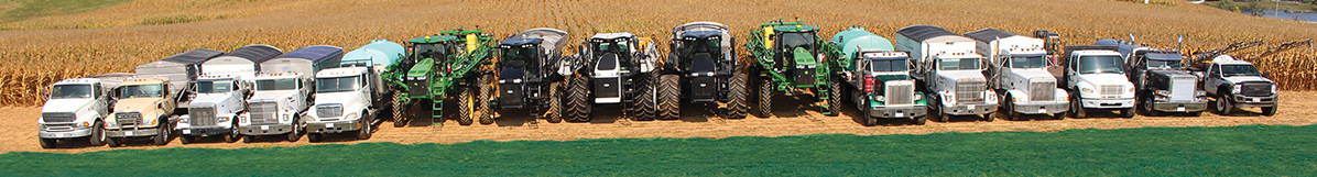 The Mill, fleet of crop equipment, agronomy, trucks, tractors, spreaders, sprayers