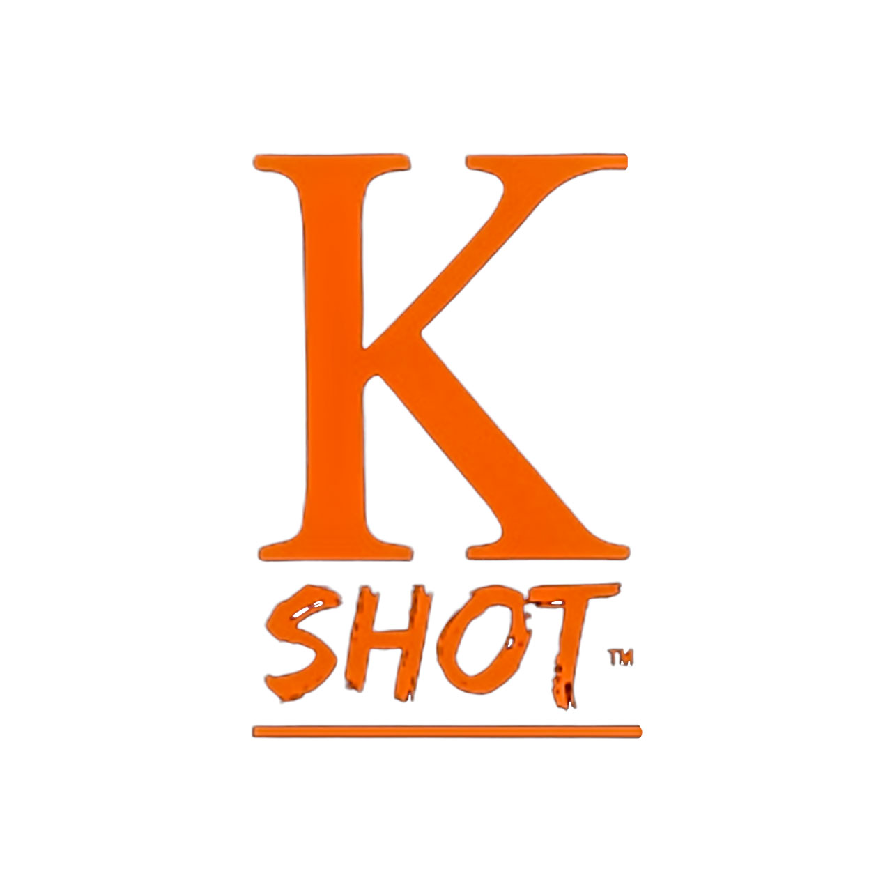 Logo of K Shot in orange text on a white background.