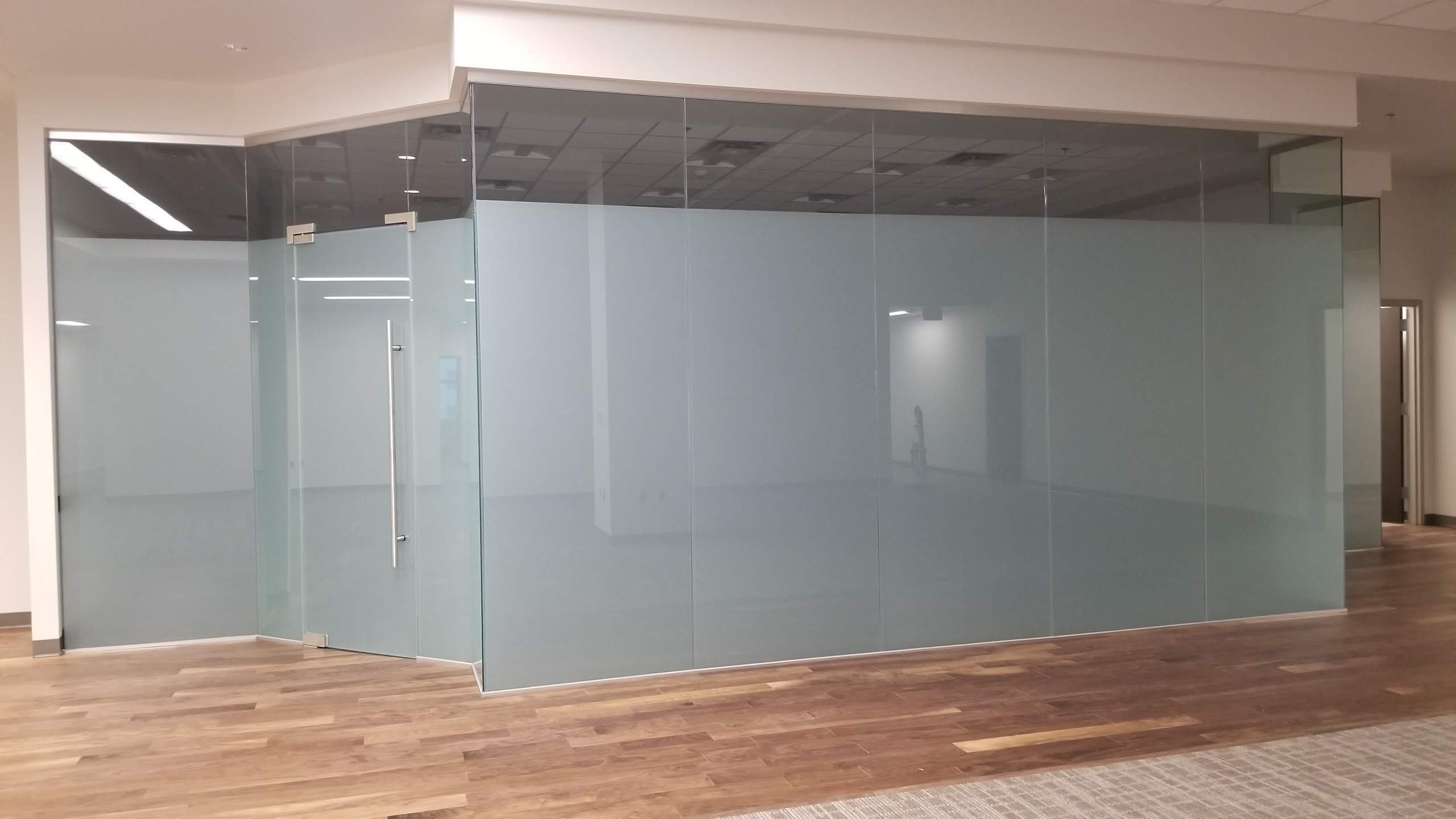 Privacy glass office partitions