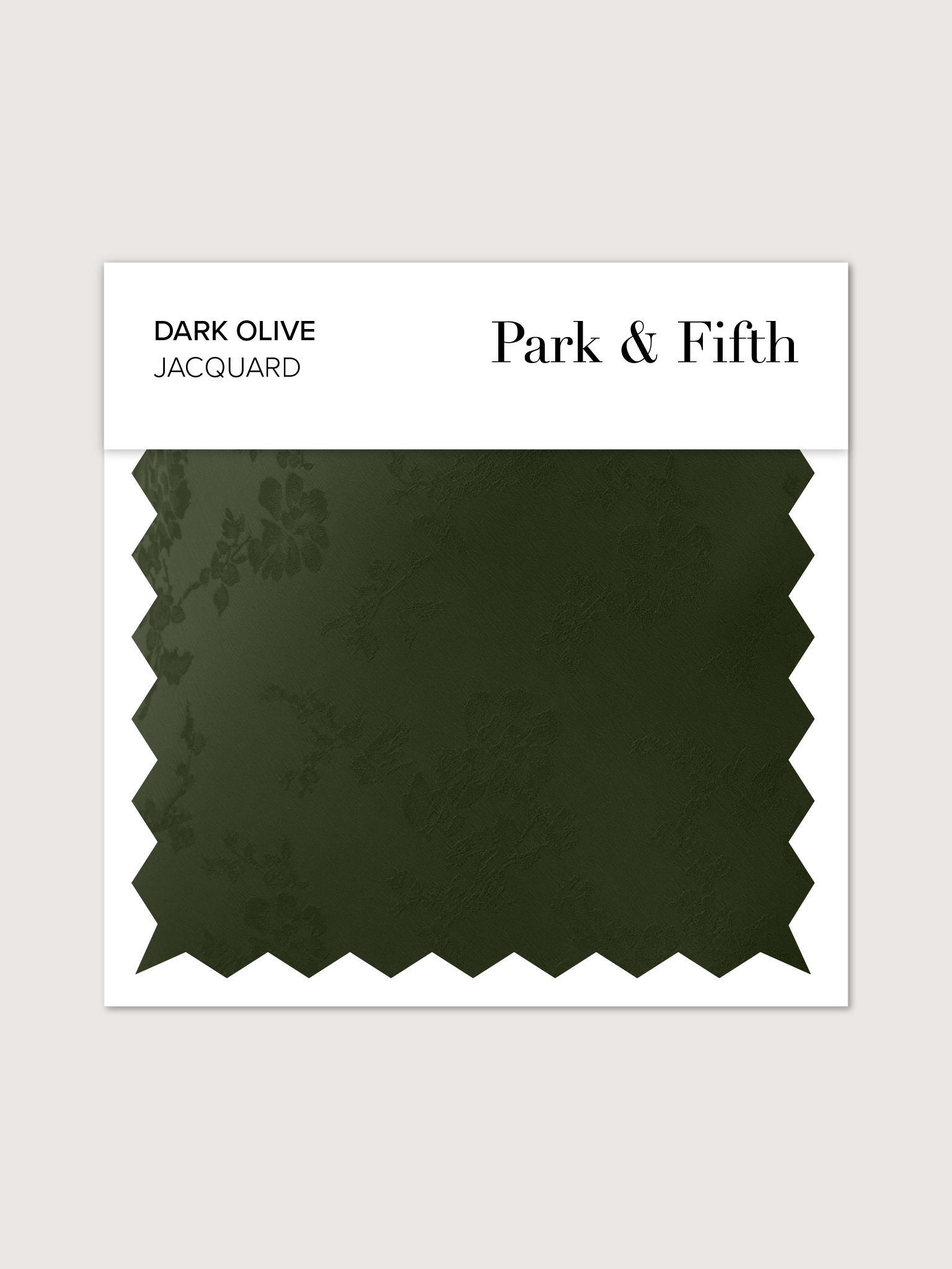 Dark olive jacquard fabric swatch from Park & Fifth.