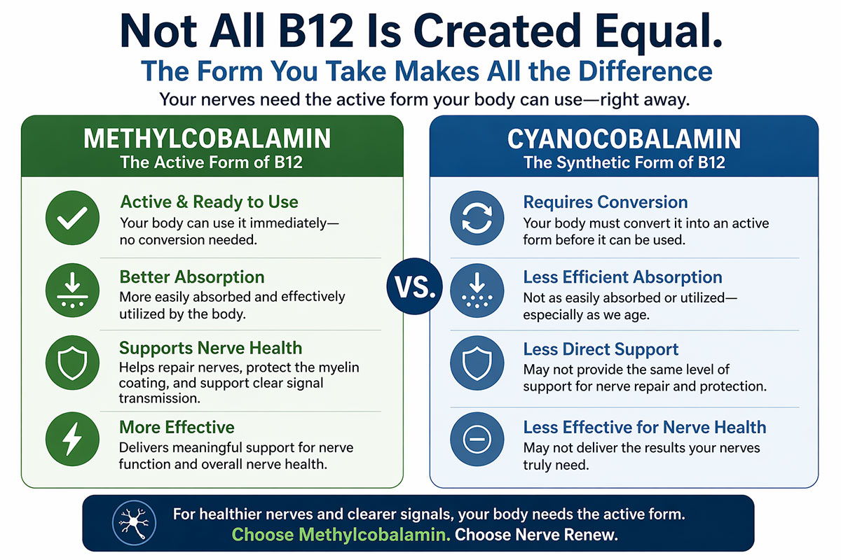 Comparison of Methylcobalamin and Cyanocobalamin forms of Vitamin B12.