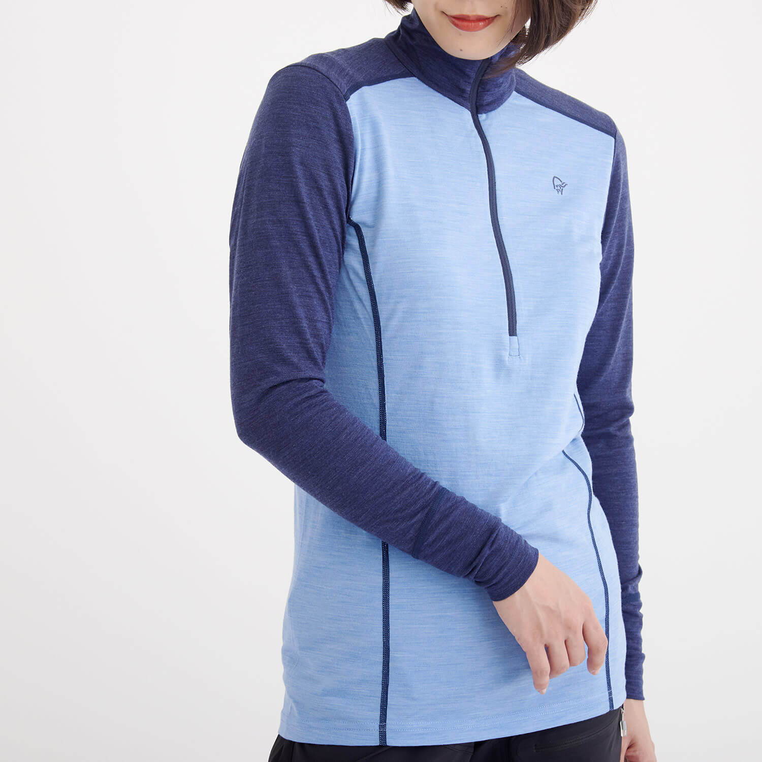 NORRONA（ノローナ）/イコライザー メリノジップネック/ブルー/WOMENS