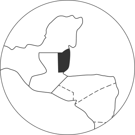 Map outline of Central America with highlighted region.