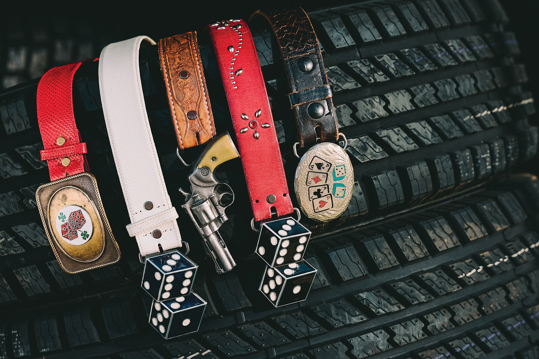 One of a kind vintage belts.