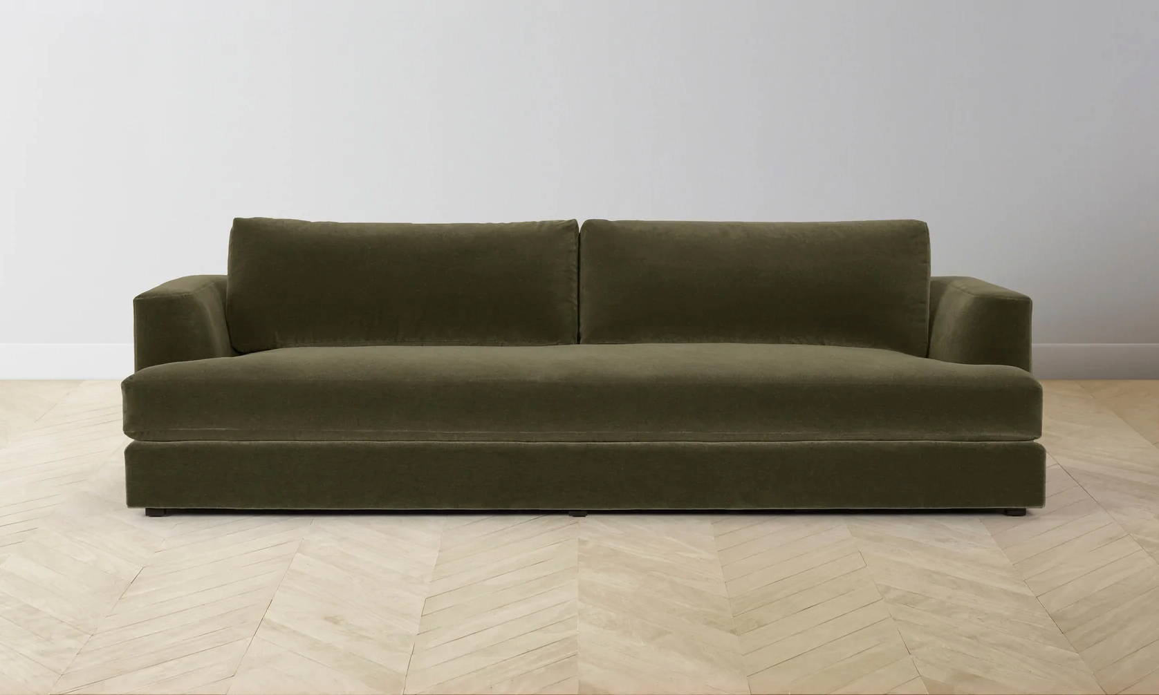 The Varick Sofa in Moss Mohair