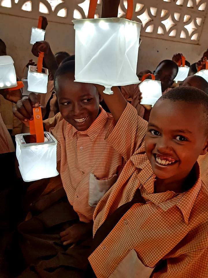 Children with lanterns.