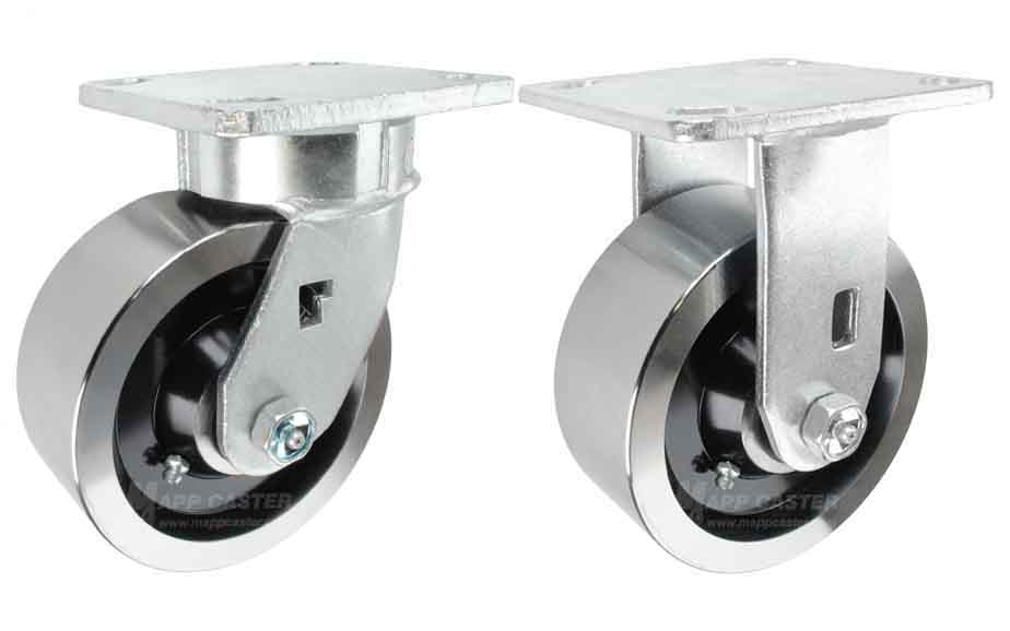Forged Steel Plate Casters, Available in Swivel & Rigid, High Capacities, High Temperature Resistant, Impact Resistant 