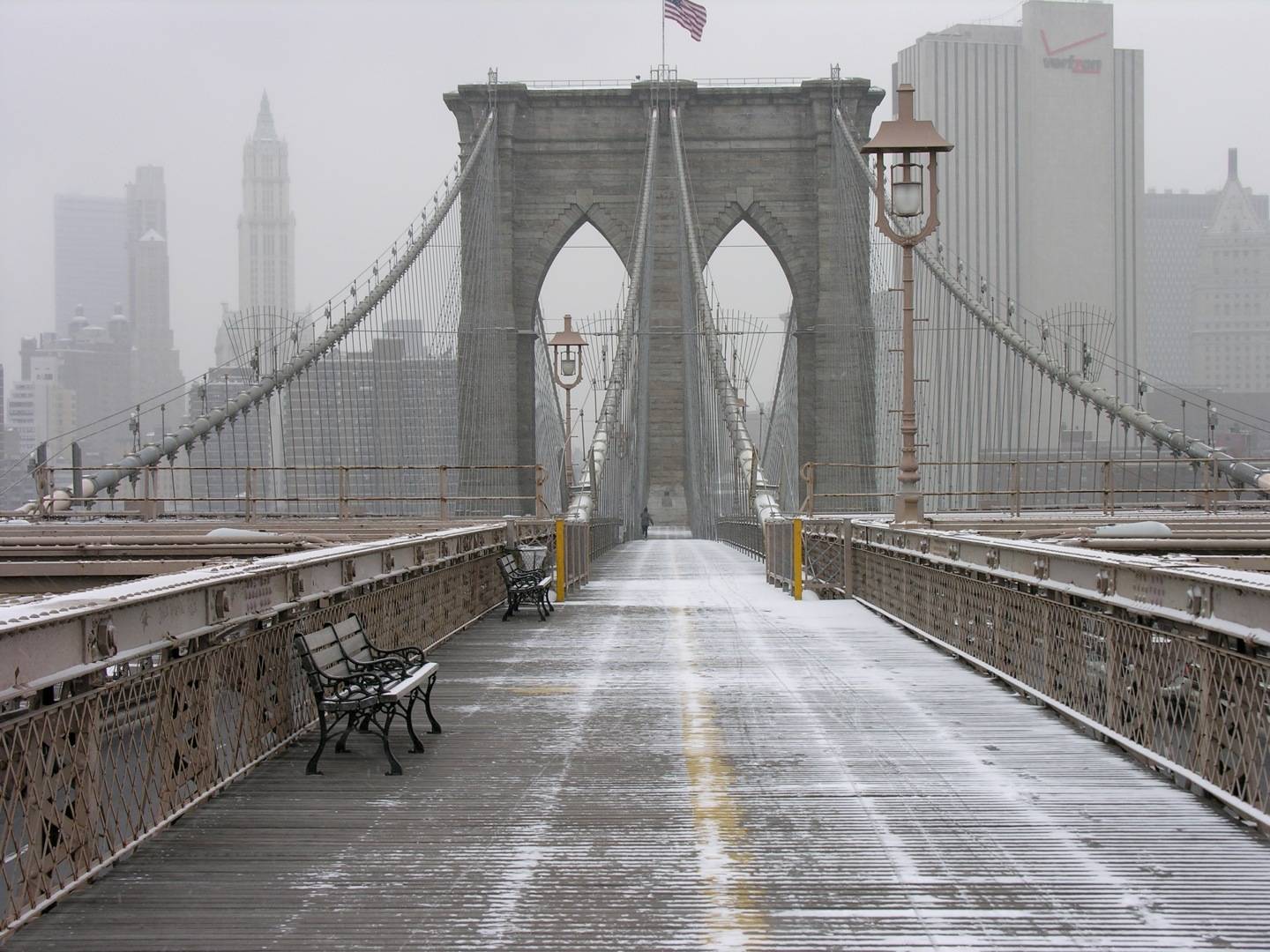 Brooklyn Bridge during winter
