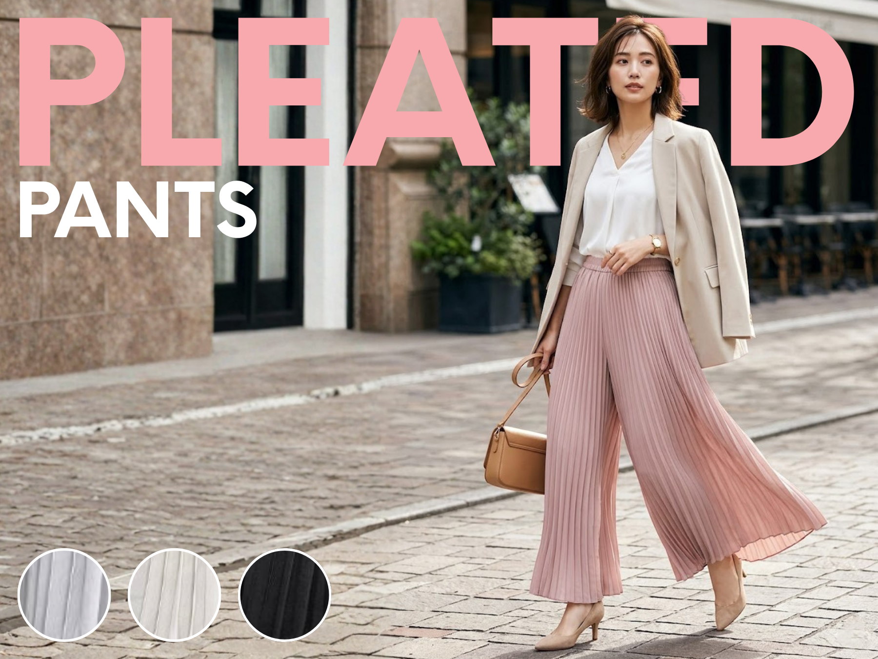 極細ランダムプリーツ フレアワイドパンツ（スカーチョ）